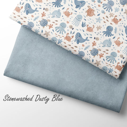 Jersey Stoff Stonewashed Dusty Blue (Bio) VORBESTELLUNG