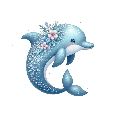 Bügelbild Unterwasserwelt Delfin Medium