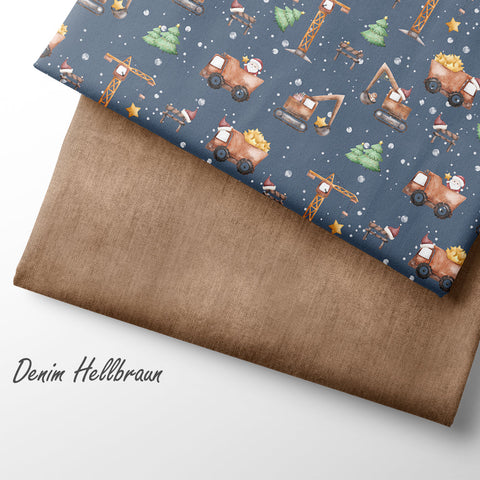 French Terry Weihnachtsbaustelle Dunkel