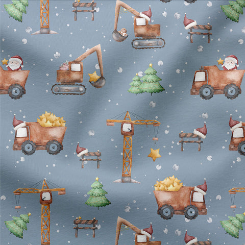 French Terry Weihnachtsbaustelle Hell 3968 (Bio)