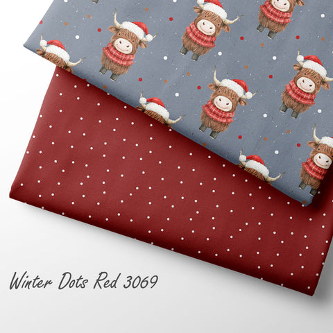 French Terry Winter Dots Red 3069 (Bio) VORBESTELLUNG