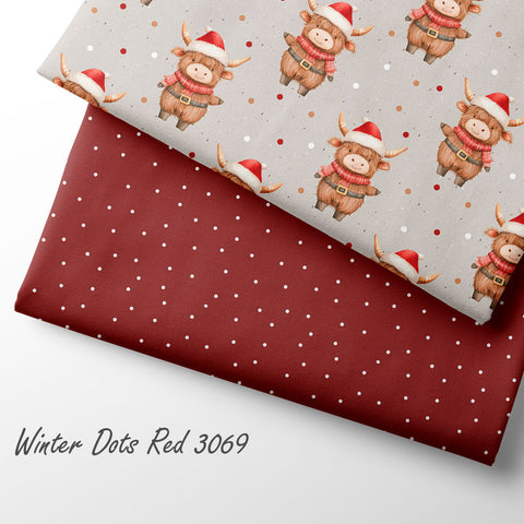 French Terry Winter Dots Red 3069 (Bio) VORBESTELLUNG