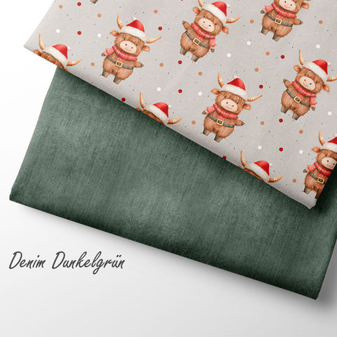 French Terry Weihnachtsbüffel Hell 3059 (Bio)