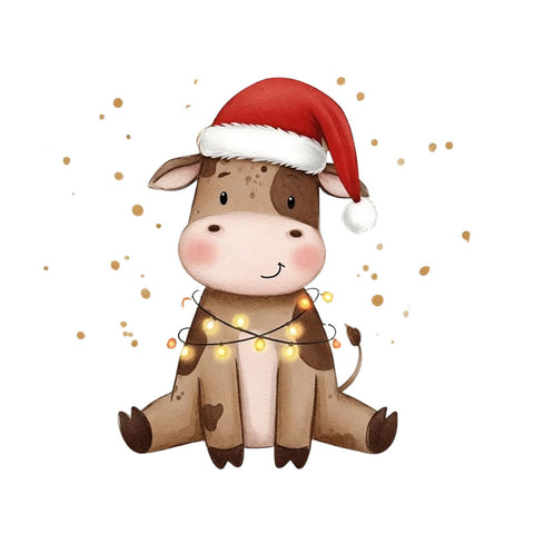 Bügelbild Weihnachtskälbchen Maxi