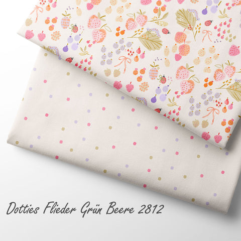 Jersey Stoff Dotties Flieder Grün Beere 2812 (Bio) VORBESTELLUNG