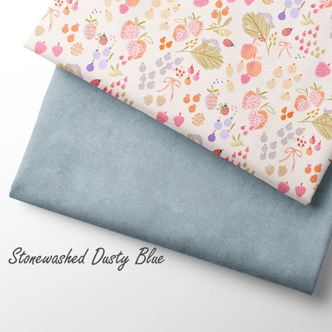 Jersey Stoff Stonewashed Dusty Blue (Bio) VORBESTELLUNG