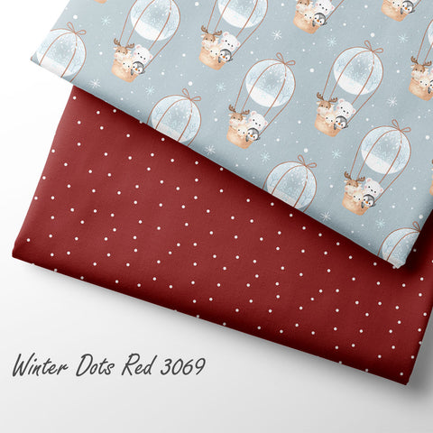 French Terry Winter Dots Red 3069 (Bio) VORBESTELLUNG