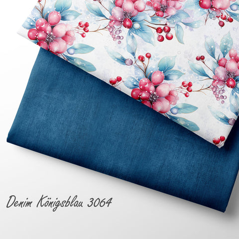 French Terry Denim Königsblau 3064 (Bio) VORBESTELLUNG