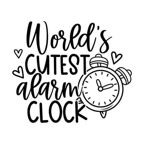 Bügelbild Worlds cutest alarm clock Medium