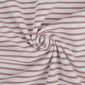 Jersey Stoff Streifen Altmauve Weiß 413
