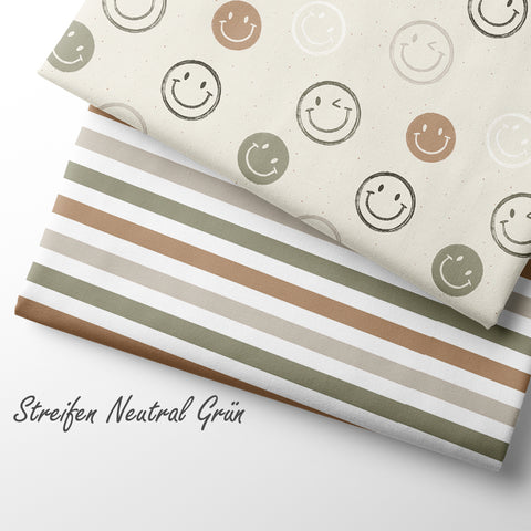 Jersey Stoff Streifen Neutral Grün 2797 (Bio)