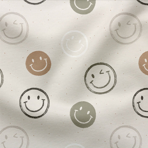 Jerseystoff Always Smiling Green Neutral