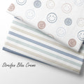 French Terry Streifen Blau Creme 2795 (Bio)