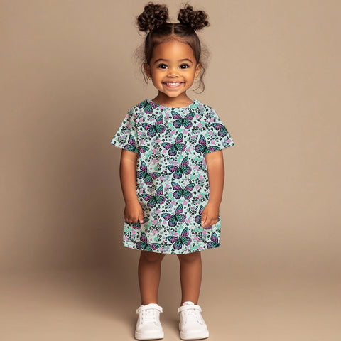 Jersey Stoff Butterfly Leo Blau (Bio)