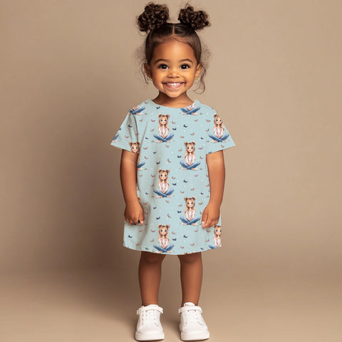 French Terry Butterfly Girl Blau (Bio)