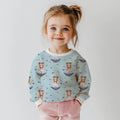 French Terry Butterfly Girl Blau (Bio)