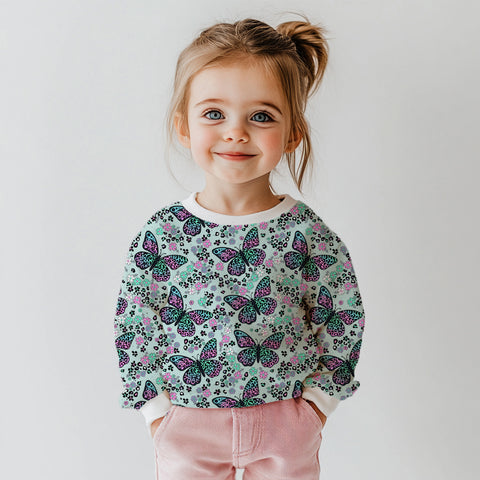 Jersey Stoff Butterfly Leo Blau (Bio)
