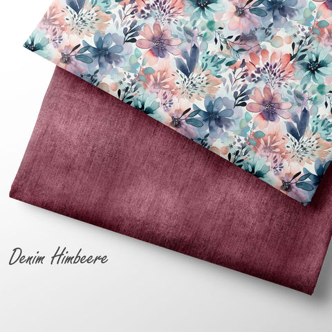 French Terry Denim Himbeere