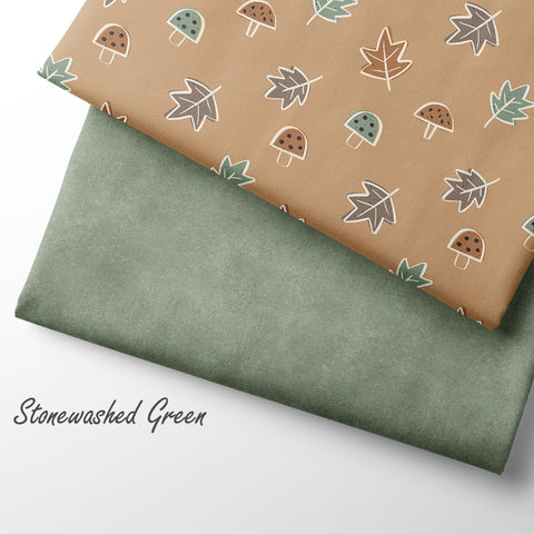 French Terry Stonewashed Green (Bio) VORBESTELLUNG