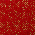 Baumwollstoff Dotties Gold auf Rot 100638
