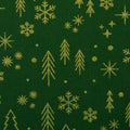 Baumwollstoff Weihnachten Gold auf Grün 400565