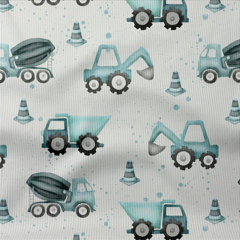 Rippjersey Baustelle Blau (Bio)