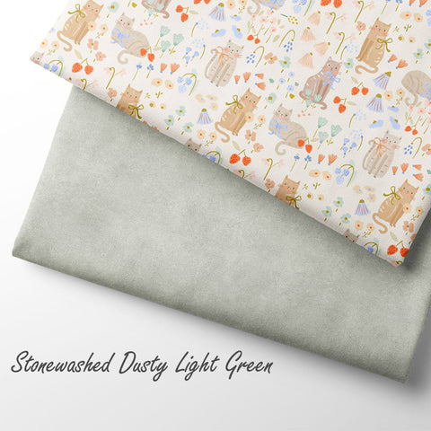 French Terry Stonewashed Dusty Light Green (Bio)