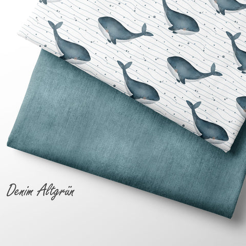 French Terry Denim Altgrün (Bio)