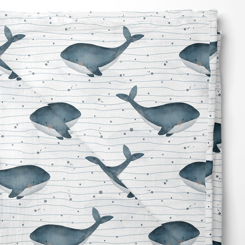 Musselin Double Gauze Blauwal