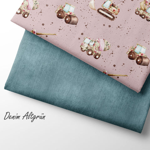 French Terry Denim Altgrün (Bio)