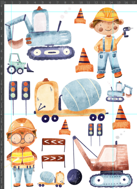 Bügelbild Bodo´s Baustelle SET