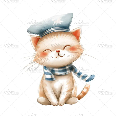 Bügelbild Ahoi Cat Miau Medium