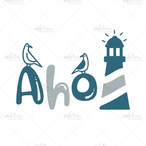 Bügelbild Ahoi Schriftzug Medium