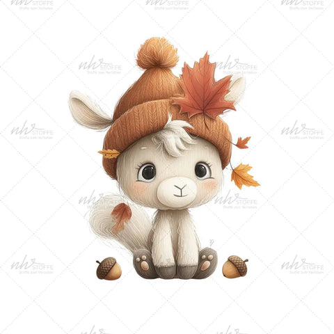 Bügelbild Autumn Alpaka Medium