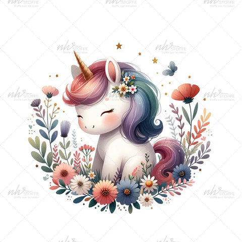 Bügelbild Awesome Flower Unicorn Medium