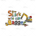 Bügelbild Baggerstark Medium