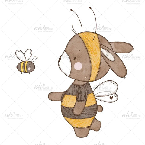 Bügelbild Bienenhase MAXI