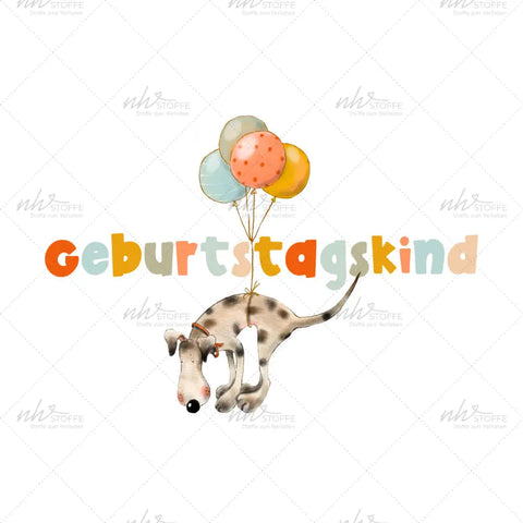 Bügelbild Birthday Dog (Geburtstagskind) Medium