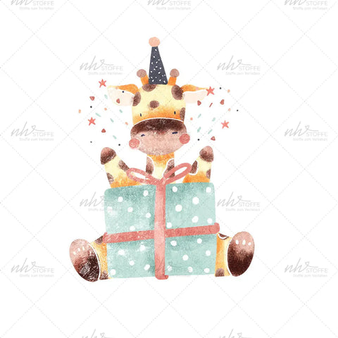 Bügelbild Birthday Giraffe Medium