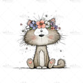 Bügelbild Blooming Whiskers Medium