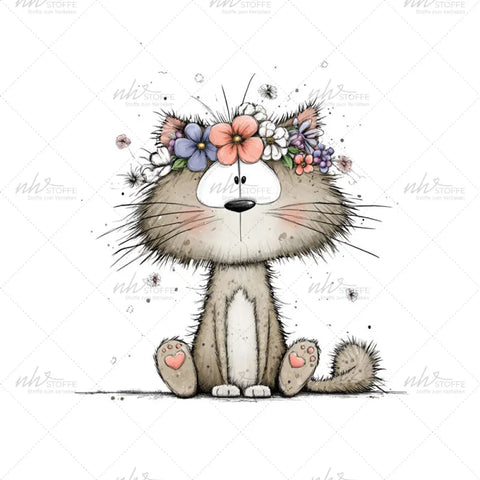 Bügelbild Blooming Whiskers Medium