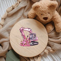 Bügelbild Blumenbagger Medium