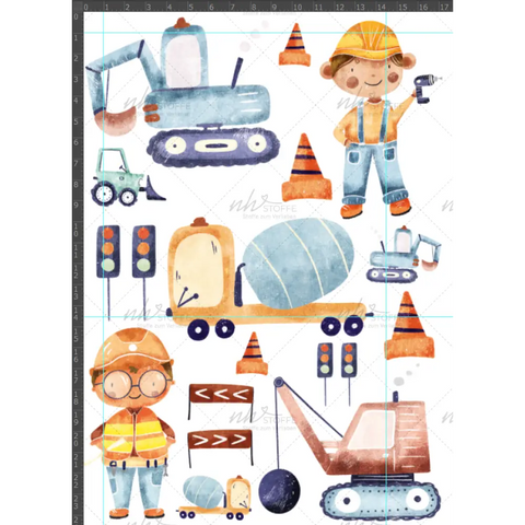 Bügelbild Bodo´s Baustelle SET