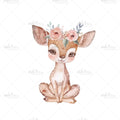 Bügelbild Boho Flower Deer Medium