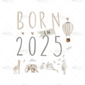 Bügelbild Born in 2025 Medium