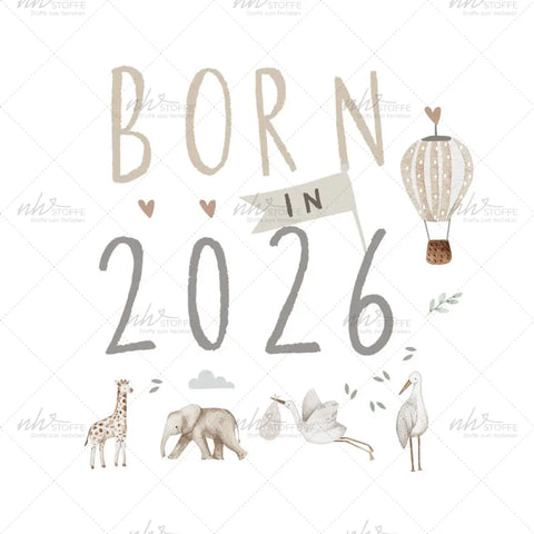Bügelbild Born in 2026 Medium