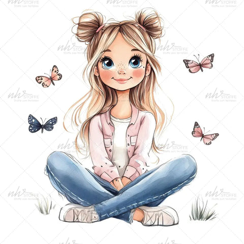 Bügelbild Butterfly Girl MAXI