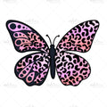 Bügelbild Butterfly Leo Pink Medium