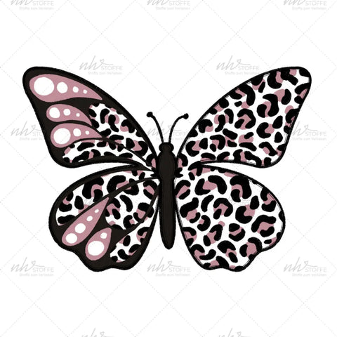 Bügelbild Butterfly Leo Rosa MAXI