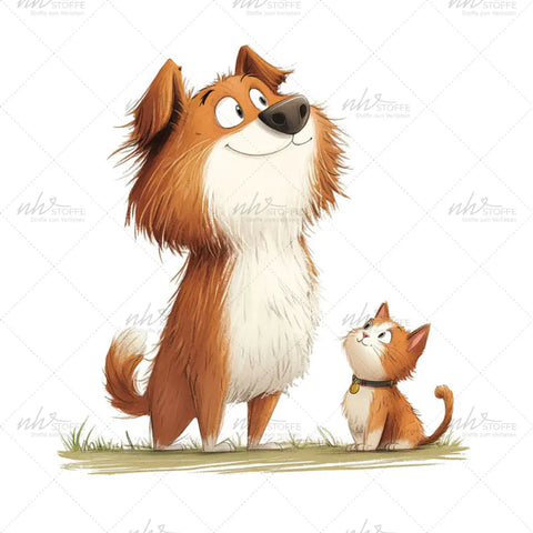 Bügelbild Cat and Dog Medium